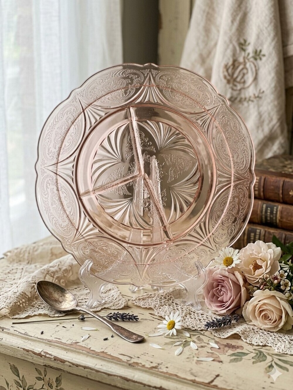 Vintage Hazel Atlas Pink Depression Glass Plate